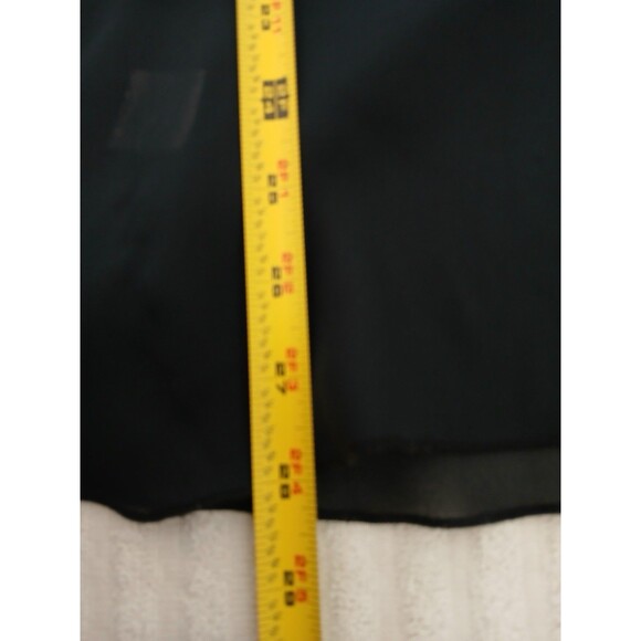 Daniel Rainn Women Blouse L Black Sleeveless Ruffle Front Top‎ Casual Minimalist - Picture 9 of 13